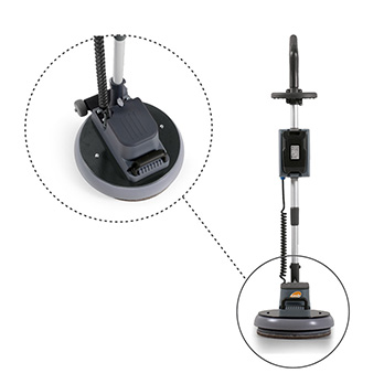 Kompakt, erőteljes súrológép szűk helyekre és lépcsőkhöz, akár 1,5 órás akkumulátoros üzemidővel